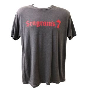 Seagram's 7 Men's Unisex Gray Graphic XL T-Shirt American Whiskey Memorabilia